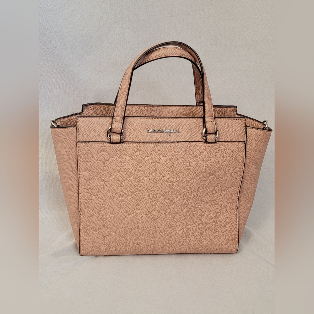 Nanette Lepore Blush Tote with Textured Front Panel And Shoulder Strap